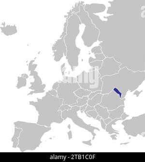 Carte de localisation de la RÉPUBLIQUE DE MOLDAVIE, EUROPE Illustration de Vecteur