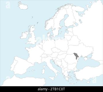 Carte de localisation de la RÉPUBLIQUE DE MOLDAVIE, EUROPE Illustration de Vecteur