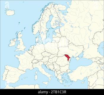 Carte de localisation de la RÉPUBLIQUE DE MOLDAVIE, EUROPE Illustration de Vecteur