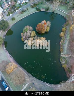 vue aérienne de l'étang commun de hailsham dans le sussex de l'est de hailsham Banque D'Images