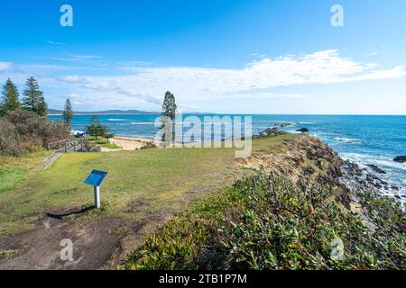 Rivage rocheux à Brooms Head NSW Banque D'Images