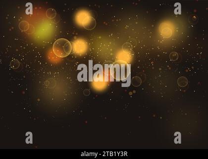 Fond abstrait Bokeh avec lumières scintillantes. Lumières bokeh la nuit, taches brillantes floues. Illustration vectorielle. SPE 10. Illustration de Vecteur