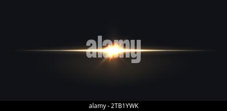 lumière de flare de lentille sur fond noir. Illustration vectorielle. SPE 10. Illustration de Vecteur