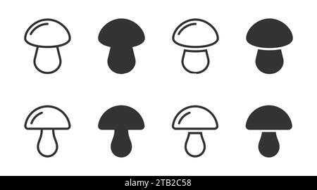 Icônes de champignons. Icône de champignon. Illustration vectorielle Illustration de Vecteur