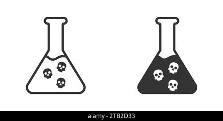 Icône poison. Flacon avec crânes à l'intérieur. Illustration vectorielle Illustration de Vecteur