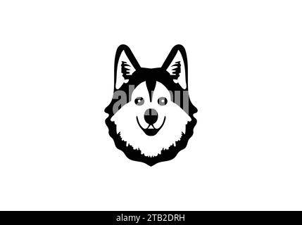 Dessin d'icône d'illustration de style minimal American Eskimo Dog Illustration de Vecteur