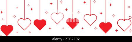 Saint-Valentin bordure de bannière de fond isolé conception d'illustration vectorielle Illustration de Vecteur