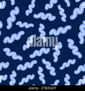 Motif sans couture abstrait Doodle. Fond de style minimaliste pour la conception avec des formes de base. Illustration d'art de courbes vectorielles. Illustration de Vecteur