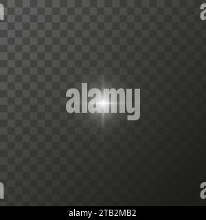 Étoiles brillantes, effets de lumière éblouissants, éléments lumineux brillants sur un fond transparent. Vector isoler les effets spéciaux Illustration de Vecteur