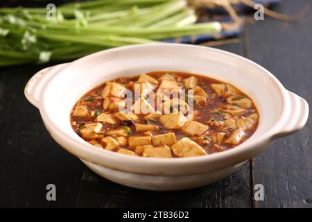 Mapo tofu , Mapo doufu , cuisine chinoise Banque D'Images