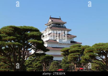 Château de Tsurugajo à Aizuwakamatsu, Fukushima, Japon Banque D'Images