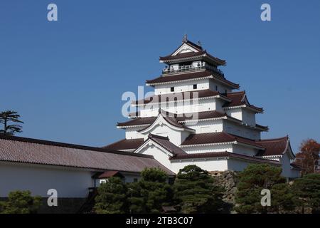 Château de Tsurugajo à Aizuwakamatsu, Fukushima, Japon Banque D'Images