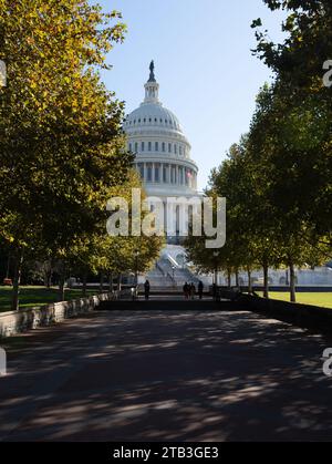 Le Capitole des États-Unis à Washington DC qui est le siège du Congrès américain situé dans la capitale des États-Unis, Washington DC, États-Unis. Banque D'Images