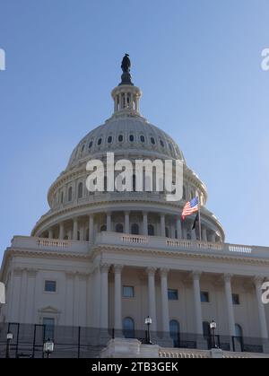 Le Capitole des États-Unis à Washington DC qui est le siège du Congrès américain situé dans la capitale des États-Unis, Washington DC, États-Unis. Banque D'Images