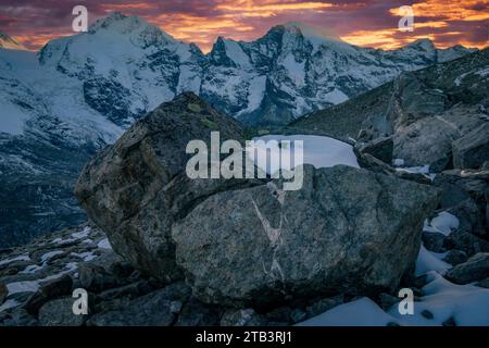 Suisse, Graubunden, Engadin, Diavolezza, Bernina Banque D'Images