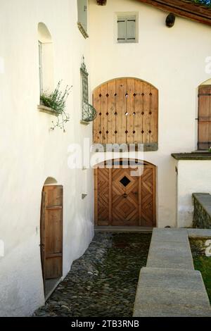 Suisse, Graubunden, Engadin, Maison à Sils Banque D'Images