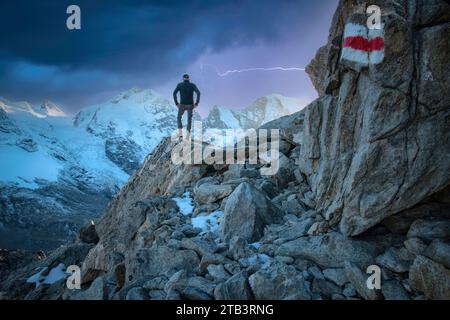 Suisse, Graubunden, Engadin, Diavolezza,, Bernina Range, Banque D'Images