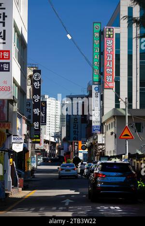 rue à Jeonju, Corée du Sud Banque D'Images