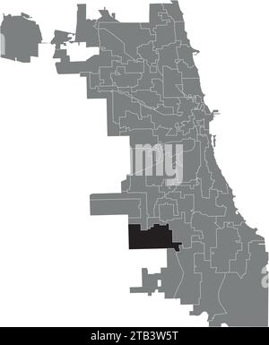 Carte de localisation du QUARTIER 18, CONSEIL MUNICIPAL DE CHICAGO Illustration de Vecteur