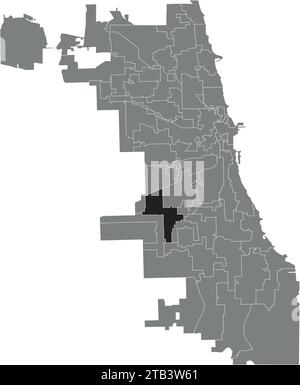 Carte de localisation du QUARTIER 14, CONSEIL MUNICIPAL DE CHICAGO Illustration de Vecteur