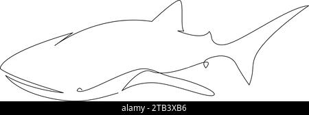 Dessin au trait continu de baleine art. Illustration de Vecteur