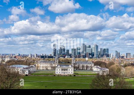 Skyline de Londres, vue depuis Greenwich Park Banque D'Images
