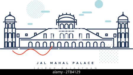 JAL Mahal Palace, Jaipur Rajasthan - Illustration stock comme fichier EPS 10 Illustration de Vecteur