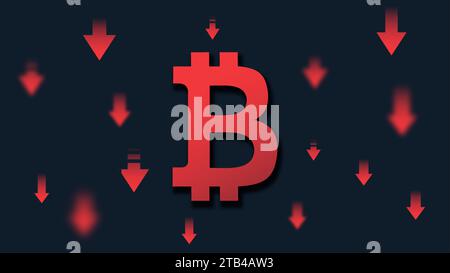 Concept de vecteur de crash Bitcoin Illustration de Vecteur