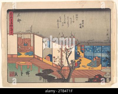 Ishibe, de la série les cinquante-trois stations de la route Tokaido 1975 par Utagawa Hiroshige Banque D'Images