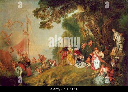 Antoine Watteau - pèlerinage à Cythère Banque D'Images