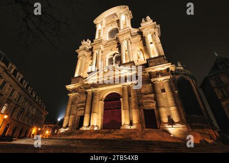 Église St-Gervais-et-St-Protais, une des plus anciennes églises de Paris, France Banque D'Images