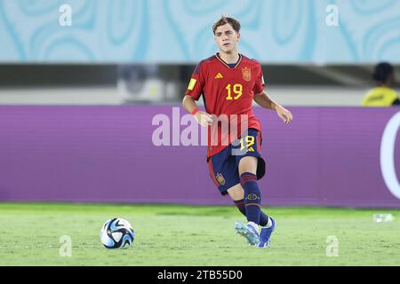 Surakarta, Indonésie. 20 novembre 2023. L'Espagnol Daniel Yanez lors de la coupe du monde U-17 de la FIFA, Indonésie 2023 Round of 16 match entre l'Espagne 2-1 Japon au Manahan Stadium à Surakarta, Indonésie, le 20 novembre 2023. Crédit : AFLO/Alamy Live News Banque D'Images