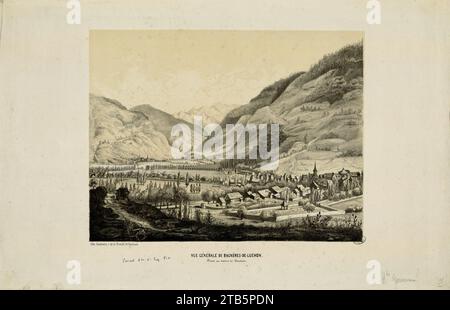 Vue générale de Bagnères-de-Luchon, prise au dessus du cimetière - Fonds Ancely - B315556101 A LATOUR 018. Banque D'Images