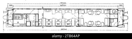Wagon-restaurant no 681 DE la Compagnie internationale des wagons-lits. Banque D'Images