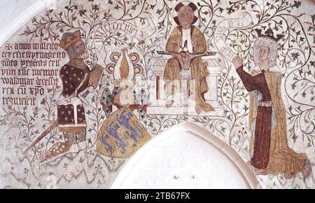 Waldemar IV jour du Danemark, Jésus de Nazareth et Haelwig du Danemark c 1375. Banque D'Images