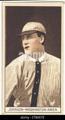 Walter Johnson, Washington Nationals, portrait carte de base-ball Banque D'Images