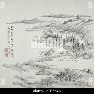 Wang hui - album après de vieux maîtres et poèmes Banque D'Images