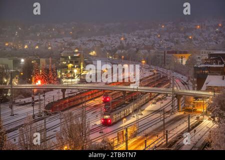 Vue depuis l'hôtel Pullman de Stuttgart-Vaihingen gare A. Banque D'Images