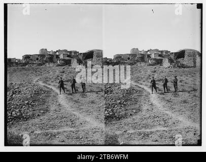 Vues guerre Neby de Mitspa (Samuel). Village en ruines de Neby Samuel. Banque D'Images