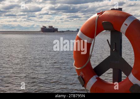 Vue panoramique du fort Alexander à Cronstadt, Russie. Banque D'Images