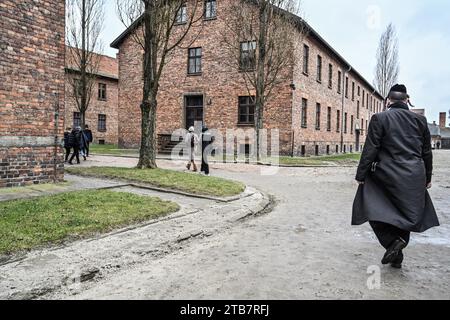 Pologne : sur le territoire des villes d'Oswiecim (Auschwitz en allemand) et de Brzezinka (Birkenau), le camp de concentration d'Auschwitz I, appartenant à un an Banque D'Images