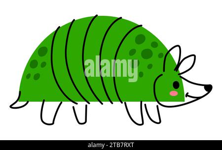 Personnage animal armadillo de dessin animé en forme mathématique, éducation de géométrie pour les enfants, vecteur zoo géométrique drôle. Armadillo en forme géométrique en demi-cercle ou en forme mathématique en demi-cercle pour apprendre la géométrie de l'enfant Illustration de Vecteur