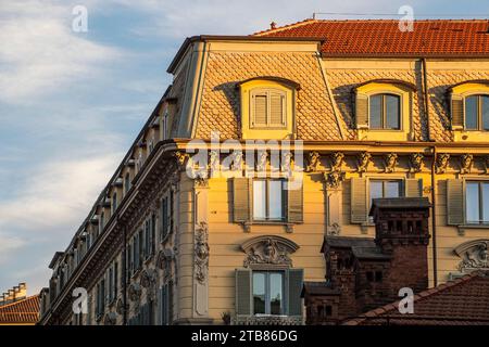 Italie Piémont Turin Crocetta Architecture dans la via Legnano Banque D'Images