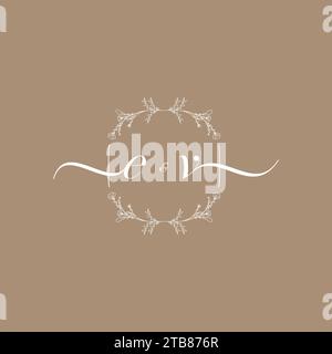 Logo d'écriture EV de signature initiale, mariage et conception de concept de mode Illustration de Vecteur