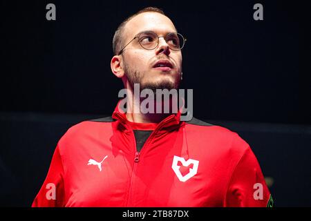 ESPOO, FINLANDE - DÉCEMBRE 1 : Dorian 'xertion' Berman de MOUZ lors de Elisa Masters Espoo 2023 - jour 3 au métro Areena le 1 décembre 2023 à Espoo, Finlande. (Photo de Gabriel Calvino Alonso/Orange Pictures) Banque D'Images