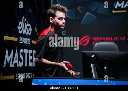 ESPOO, FINLANDE - DÉCEMBRE 1 : David 'Frozen' Cernansky de MOUZ lors de Elisa Masters Espoo 2023 - jour 3 au Metro Areena le 1 décembre 2023 à Espoo, Finlande. (Photo de Gabriel Calvino Alonso/Orange Pictures) Banque D'Images