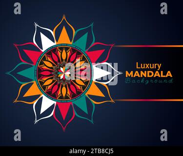 Design de fond de Mandala islamique coloré de luxe Illustration de Vecteur