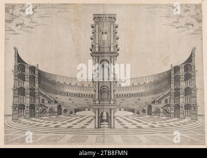 Reconstruction intérieure du Colisée, d'après 'Speculum Romanae Magnificentiae' 1941 par Anonymous Banque D'Images