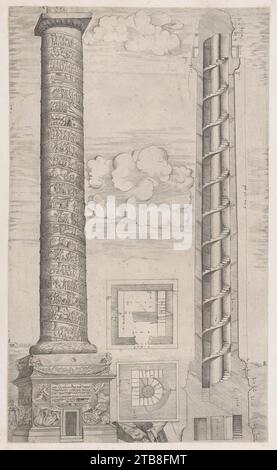 Colonne de Trajan, tirée de 'Speculum Romanae Magnificentiae' 1941 par Anonymous Banque D'Images