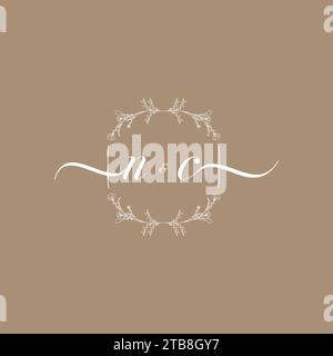 Logo d'écriture NC de signature initiale, mariage et conception de concept de mode Illustration de Vecteur